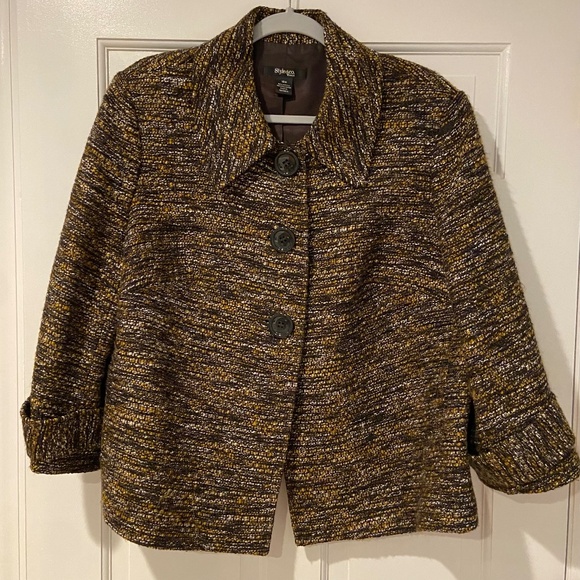 Style & Co. Jackets & Blazers - Style & Co. Brown Tweed Blazer Size 16W